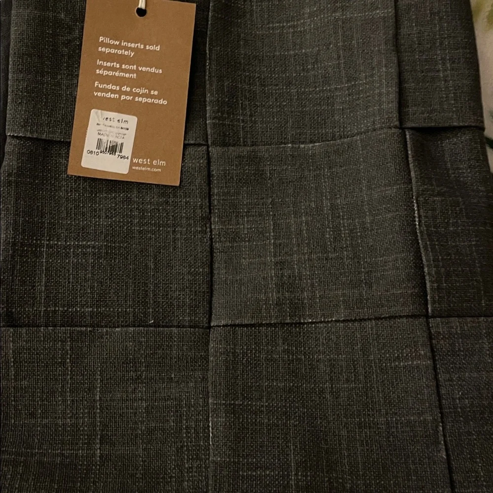 West Elm Washed Basketweave Pillow Cover Graphite